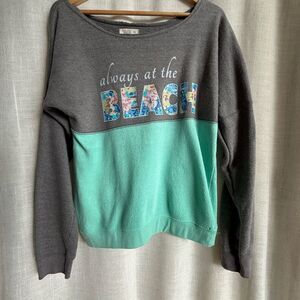 Y2K Coastal Ron Jon Sweatshirt XL Always at the Beach Floral Pullover